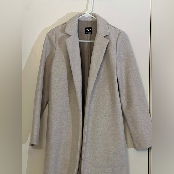 ZARA LONG PEA COAT - Picture 1 of 3